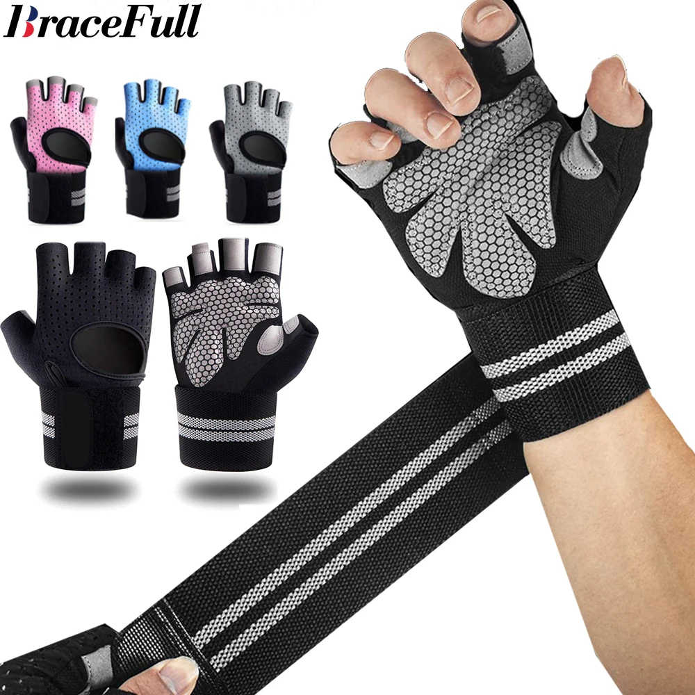 Crossfit Accessories - 1Pair Half Finger Gym Fitness Gloves