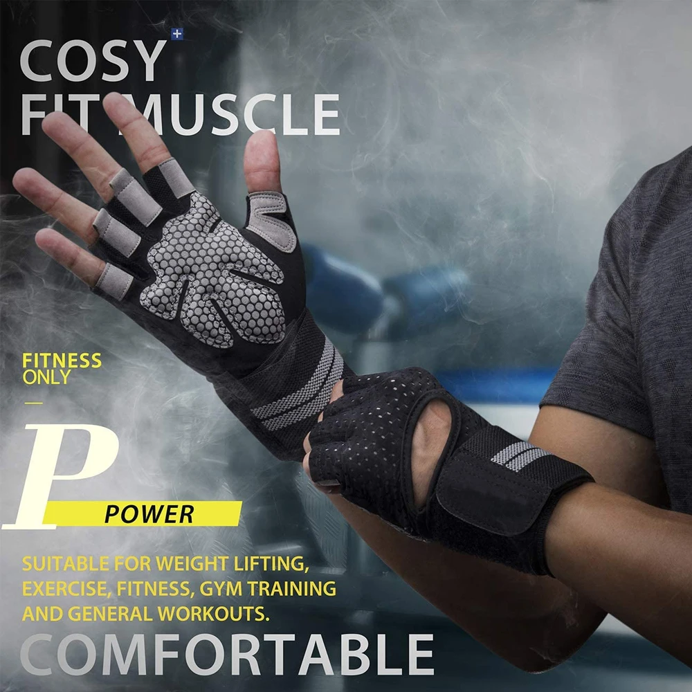 1Pair Half Finger Gym Fitness  - Crossfit Accessories review and price