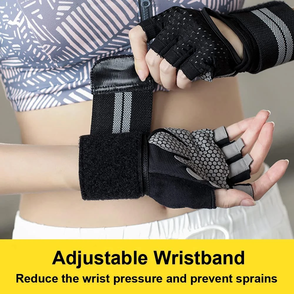 1Pair Half Finger Gym Fitness  - Crossfit Accessories review and price